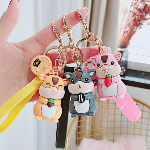 Creative personality silicone mouse key chain