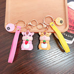 Creative personality silicone mouse key chain